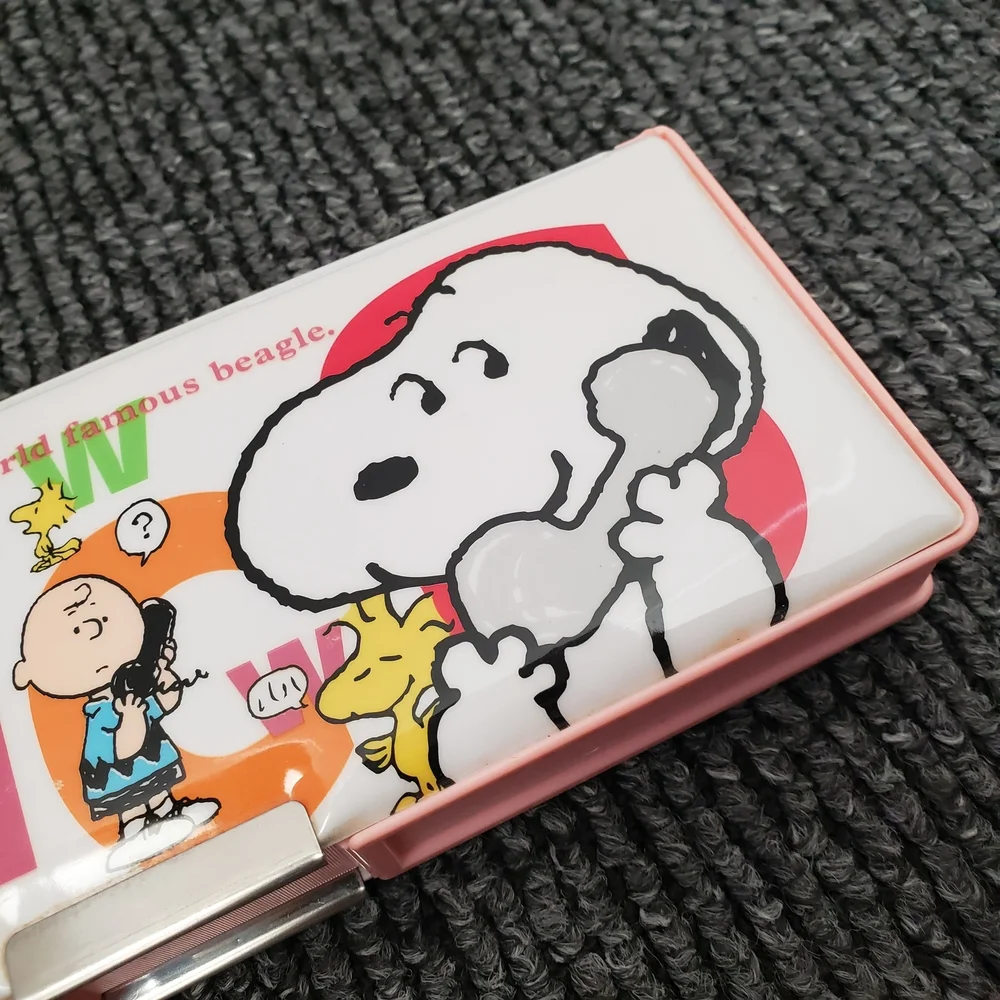 Snoopy Peanuts Pencil Case Dubble sided Japan Retro Rare Collectible Vtg NWOT